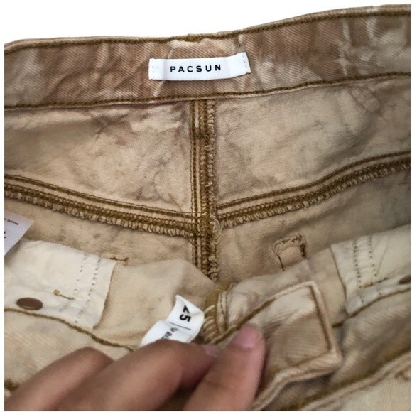 PacSun High Rise Festival Tie Dye Denim Shorts Size 25 Frayed Hem Boho Y2K - Picture 7 of 11
